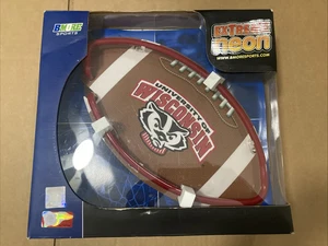Extreme Neon Light Football Man Cave Bar Sign Lamp UNIVERSITY OF WISCONSON *NOS - Picture 1 of 13