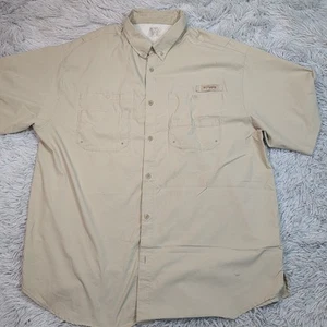 Camisa Columbia Para Hombres Doblada XL Abotonada PFG Rendimiento Equipo de Pesca Bolsillos Logo - Imagen 1 de 15
