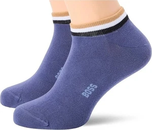 BOSS Men's 2 Pairs AS Stripe Ankle Socks, Blue Size UK 9-11 EU 43-46 - Picture 1 of 2