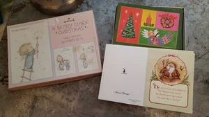 Vintage Christmas Cards 1970's w/ Holly Hobbie w/ Betsey Clark Card Box - Picture 1 of 5