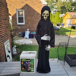 Raro 2006 Gemmy alto 6 piedi posabile Grim Reaper Spirit Halloween oggetto di scena animato - Foto 1 di 6