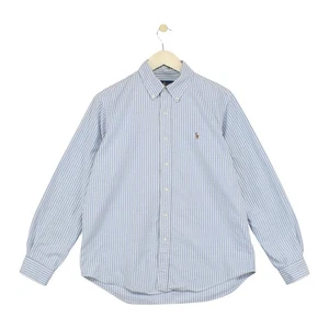 Ralph Lauren Striped Shirt Mens Size L Blue Long Sleeve Casual - Picture 1 of 15