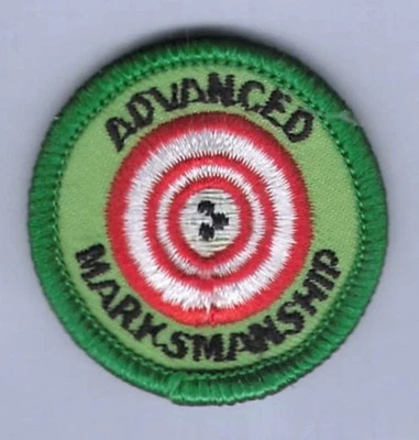 Patch Royal Ranger c1980 Advanced Marksmanship Merit Achievement Green Border 2" - Image 1 of 3