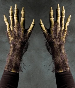 Guantes de disfraz de Halloween para adultos con esqueleto podrido muerte no-muertos - Imagen 1 de 1