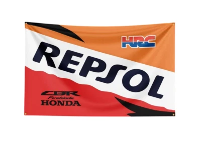 Repsol Honda HRC Fireblade Garage Racing Banner Flag Wall Hanging 3ft X 2ft - Image 1 of 2