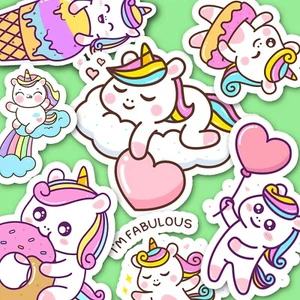 Cute Baby Unicorn Stickers - Kawaii Stickers - Journal & Calendar Stickers - Picture 1 of 4