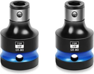 2pcs ImpactÂ Bit Holders 1/2 Inch Square Drive To 1/4 Inch Hex Socket Adapter... - Picture 1 of 11