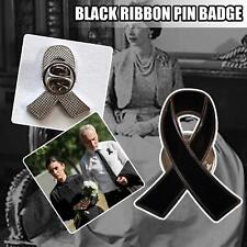 UK Black Ribbon Pin Badge Brooch Funerals Memorial Badge Pin 1PC.m T4F2