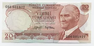 Turkey 20 Lira L.1970 (1974) Pick 187.a UNC Uncirculated Banknote Serial G - Picture 1 of 2