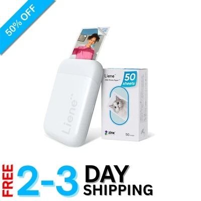 Bluetooth 2x3 Photo Printer for iOS & Android - 50 Sheets of Adhesive Zink Paper - Image 1 of 4