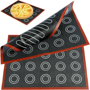 2 Stück Silikon Backmatte 40X30Cm Für Macarons Backmatte Silikon Backofen Hitzeb - Bild 1 von 7