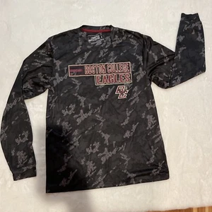 Boston College Eagles Black/Gray Camo Long Sleeve Men’s Large Polyester - Picture 1 of 5