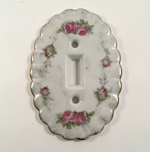 Vtg Kelvin Japan Pink Floral China Light Switch Cover Disneyland Ruggles Gifts - Picture 1 of 9