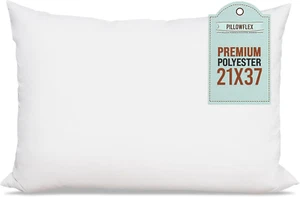Premium Polyester Pillow Insert — 21X37 Machine Washable, Oversized King Bed Sle - Picture 1 of 8