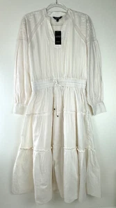 NWT Ralph Lauren Cream Eyelet Embroidered Cotton Tiered Dress Women's 12 $245 - Picture 1 of 10