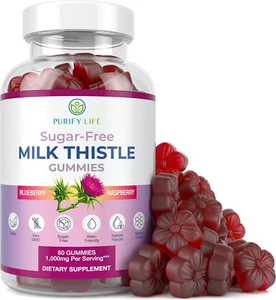 Sugar-Free Milk Thistle Gummies for Liver Cleanse, Detox & Cell Repair (1000Mg/S - Picture 1 of 12