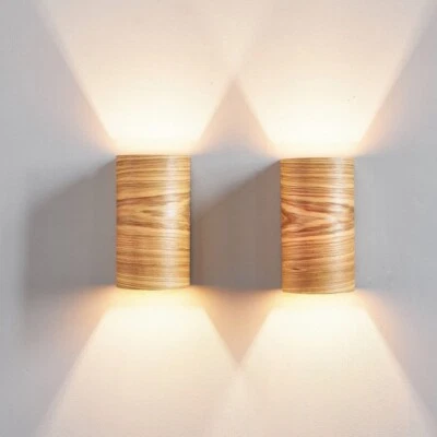 Apliques de pared chapa de madera, juego de 2, totalmente naturales NUEVO Foto 1 de 4