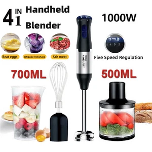 1000 Watt Hand Immersion Blender 5-in-1 Electric Kitchen Handheld Food Processor - Picture 1 of 13