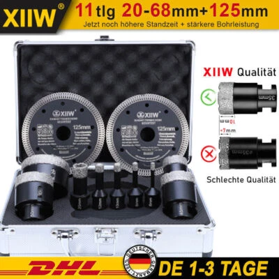 11tlg Diamantbohrer Bohrkronen Lochsäge Set M14 Fliesenbohrer Hohlbohrer Granit - Bild 1 von 4