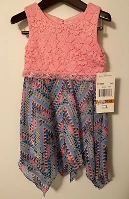 Vestido rosa azul ediciones raras niñas pequeñas, 3T, nuevo con etiquetas Macys $52,00 Foto 1 de 3