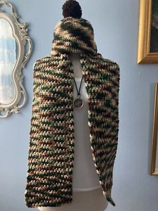 Vintage handgestrickter Schal und Mütze - Bild 1 von 4