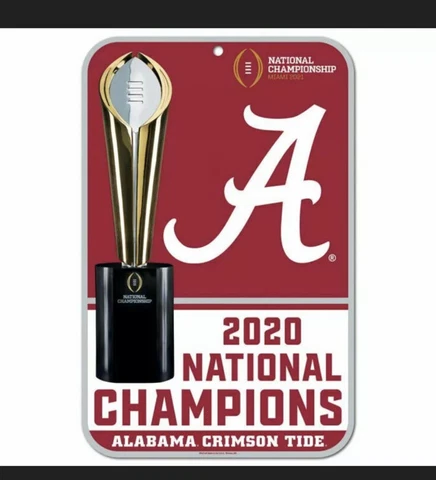 ALABAMA CRIMSON TIDE 2020 NATIONAL CHAMPIONS 11"X17" PLASTIC SIGN NCAA POSTER Cover