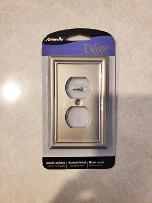 AMERELLE - DECOR COLLECTION 149DBN BRUSHED NICKEL OUTLET COVER - Image 1 of 2
