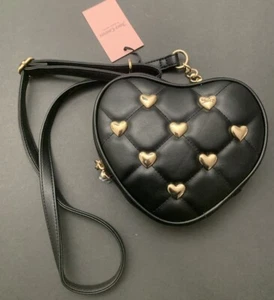 JUICY COUTURE HEART SHAPED CROSSBODY BAG/TOTE Nwt Liquorice - Picture 1 of 7