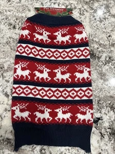 Dog Sweater Size Large Reindeer 16" Length - Picture 1 of 7