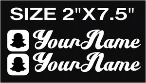 x2 CUSTOM SNAPCHAT STICKER USERNAME PERSONALIZED DECAL EURO JDM VINYL FONT 2 - Picture 1 of 1