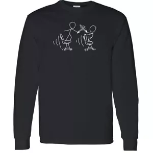 Long Sleeve T Shirts - "Fights Coding Developer" - Funny IT Mens Graphic Tees - Picture 1 of 2