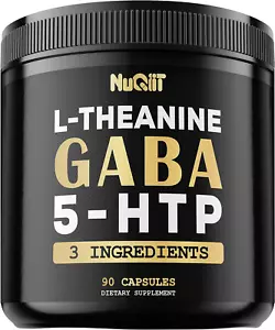 3In1 Gaba Supplements 750Mg L-Theanine 200Mg & 5-HTP (5-Hydroxytryptophan) - Equ - Picture 1 of 12