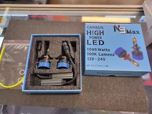 N9 MAX High Power LED Bulbs Super Bright White 6000K 100k LM H1 H7 H11 9005 9006 - Picture 1 of 12