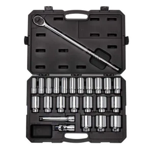 TEKTON Socket/Ratchet Set 3/4" Drive Deep 6-Point 72-tooth Ratchet (25-Piece) - Picture 1 of 8
