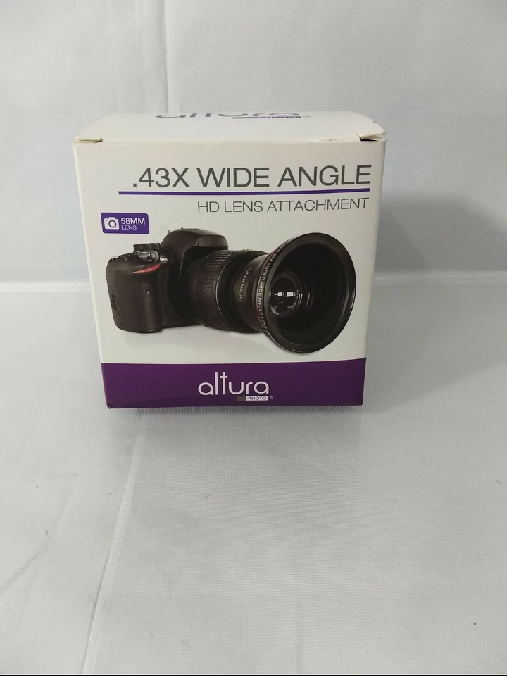 58mm 0.43x Altura Photo Professional HD Wide Angle Lens W/ Macro Portion for Can