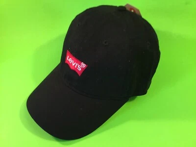 LEVIS Youth Boys Snapback Hat One Size Black w/Red 100% Cotton NEW - Image 1 of 4