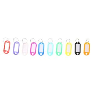 Of 10 Plastic Keychain for Key Split Tags Name Card Label Language