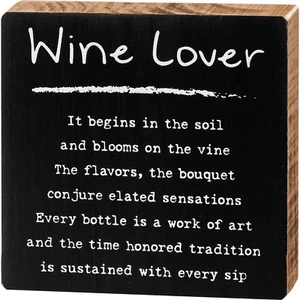 Letrero de bloque - amante del vino - Imagen 1 de 4