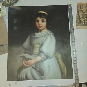 Portrait of a Young Girl Oil on Canvas By K. Burton, Signed UNFRAMED - Picture 1 of 8