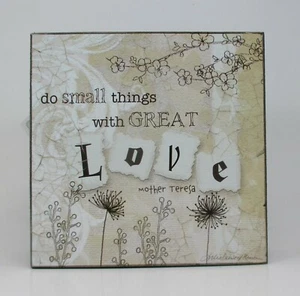 U1 Do small things with great love hanging BOX SIGN housewarming blossom bucket - Picture 1 of 12