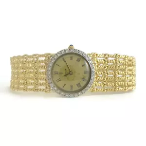 Vintage Corum Diamond Bezel 18K Yellow Gold Watch, 24 mm, .32 CTW, 46.90 Gr - Picture 1 of 12