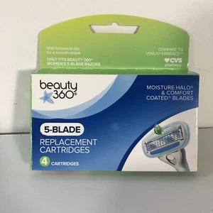Beauty360 Razor Replacement 5 Blade 4 Cartridges each with Botanical Oils - Bild 1 von 4