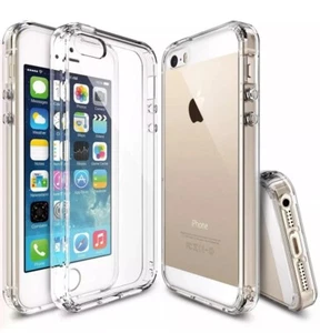 Hülle für iPhone SE 2016 Stoßfest Hybrid Klar Silikon Stoßstange TPU Abdeckung Neu - Bild 1 von 7