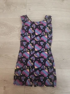 Moret Trikot Herz schwarz Glitzer Biketard Größe S Small 6/7 Tanz Gymnastik - Bild 1 von 4