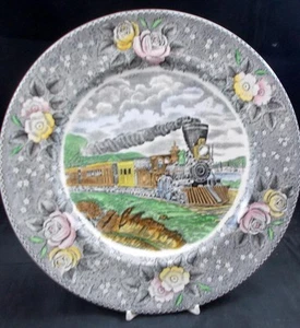 Plato de cena Adams Currier and Ives diseño de tren American Express - Imagen 1 de 6