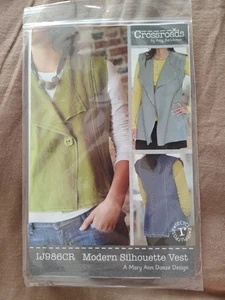 Indygo Junction Crossroads Modern Silhouette Vest IJ986CR S-3XL SEWING PATTERN - Picture 1 of 3