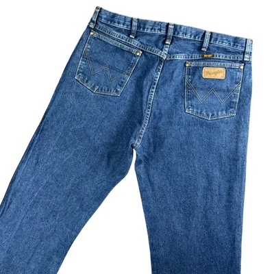 Wrangler George Strait Cowboy Cut Jeans 38x34 Mens Blue Denim Regular Fit - Image 1 of 4