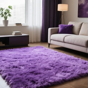 Purple Area Rugs for Girls Bedroom Living Room, 6x9 Fluffy Fuzzy Shaggy Carpe... - Picture 1 of 9