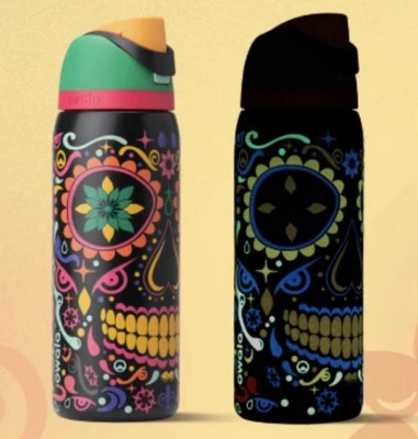 Botella de agua de acero inoxidable Owala FreeSip calavera de azúcar 32 oz nueva pedido anticipado Foto 1 de 4