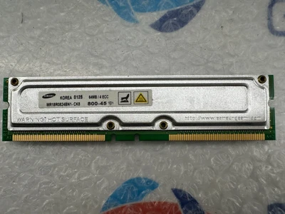 64MB Samsung ECC RDRAM 64MB / 4 PC800-45 800MHz MR18R0824BN1-CK8 Rambus RIMM - Image 1 of 2